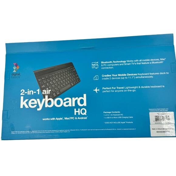 Keyboard HQ 2 -in-1 air ,works with Apple, Mac PC & Android - Picture 3 of 4